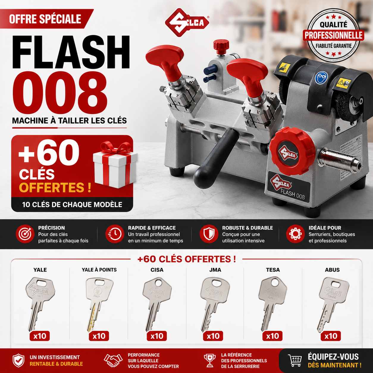 Machine à Clés Silca Flash 008 - ماكينة نسخ المفاتيح